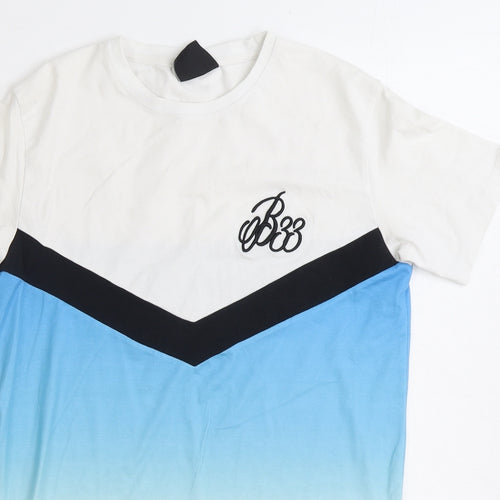 Bee Inspired Mens Blue Cotton T-Shirt Size S Round Neck