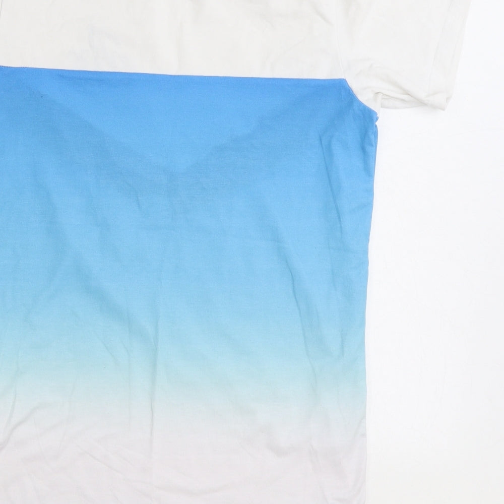 Bee Inspired Mens Blue Cotton T-Shirt Size S Round Neck