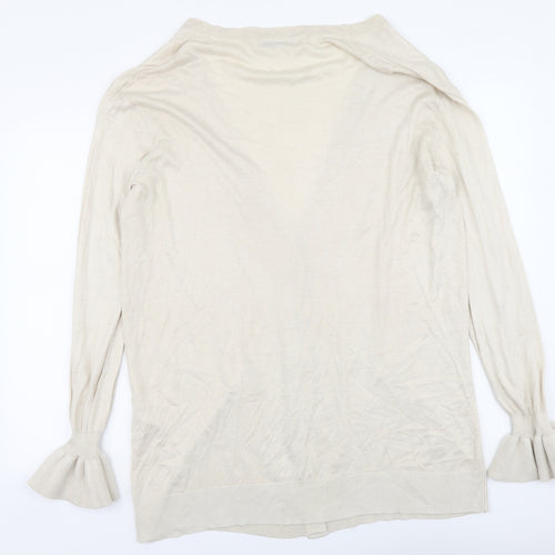 By Very Womens Beige V-Neck Acrylic Cardigan Jumper Size L
