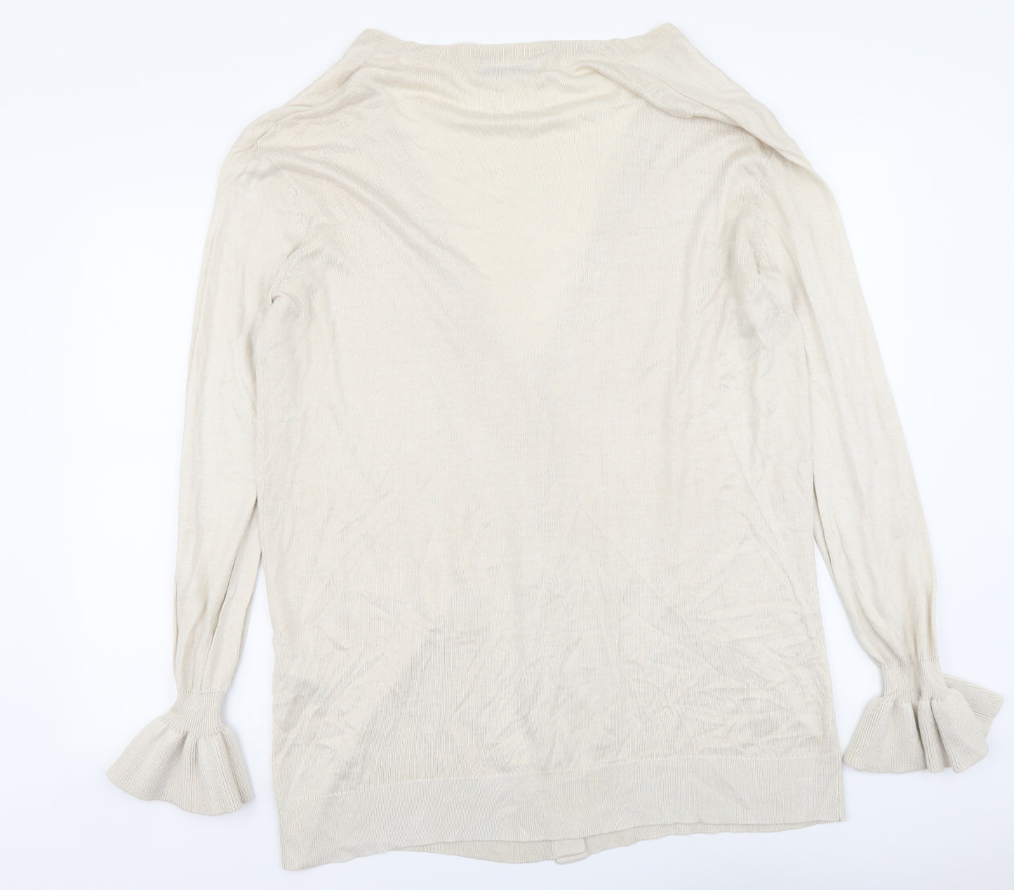 By Very Womens Beige V-Neck Acrylic Cardigan Jumper Size L