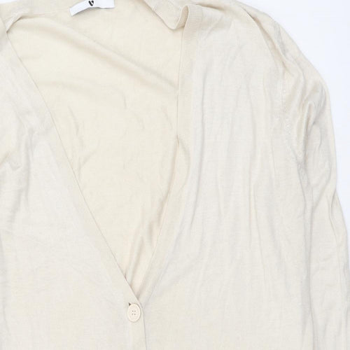 By Very Womens Beige V-Neck Acrylic Cardigan Jumper Size L