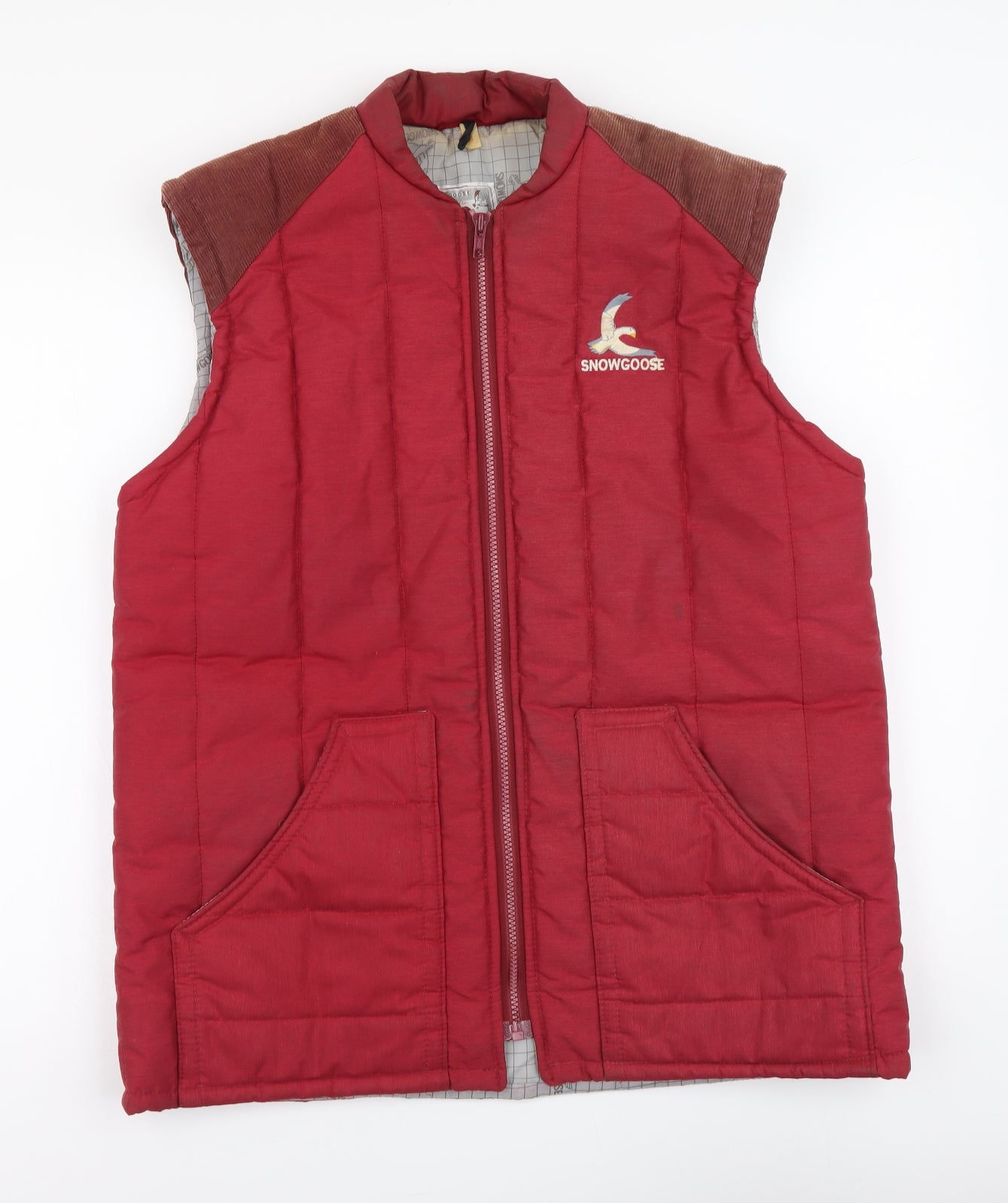Snowgoose Womens Red Gilet Coat Size M Zip