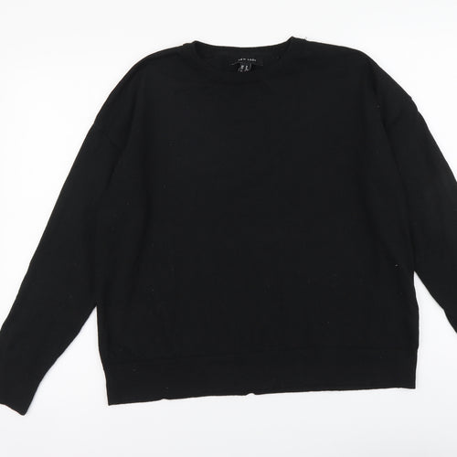 New Look Womens Black Round Neck Polyester Pullover Jumper Size M