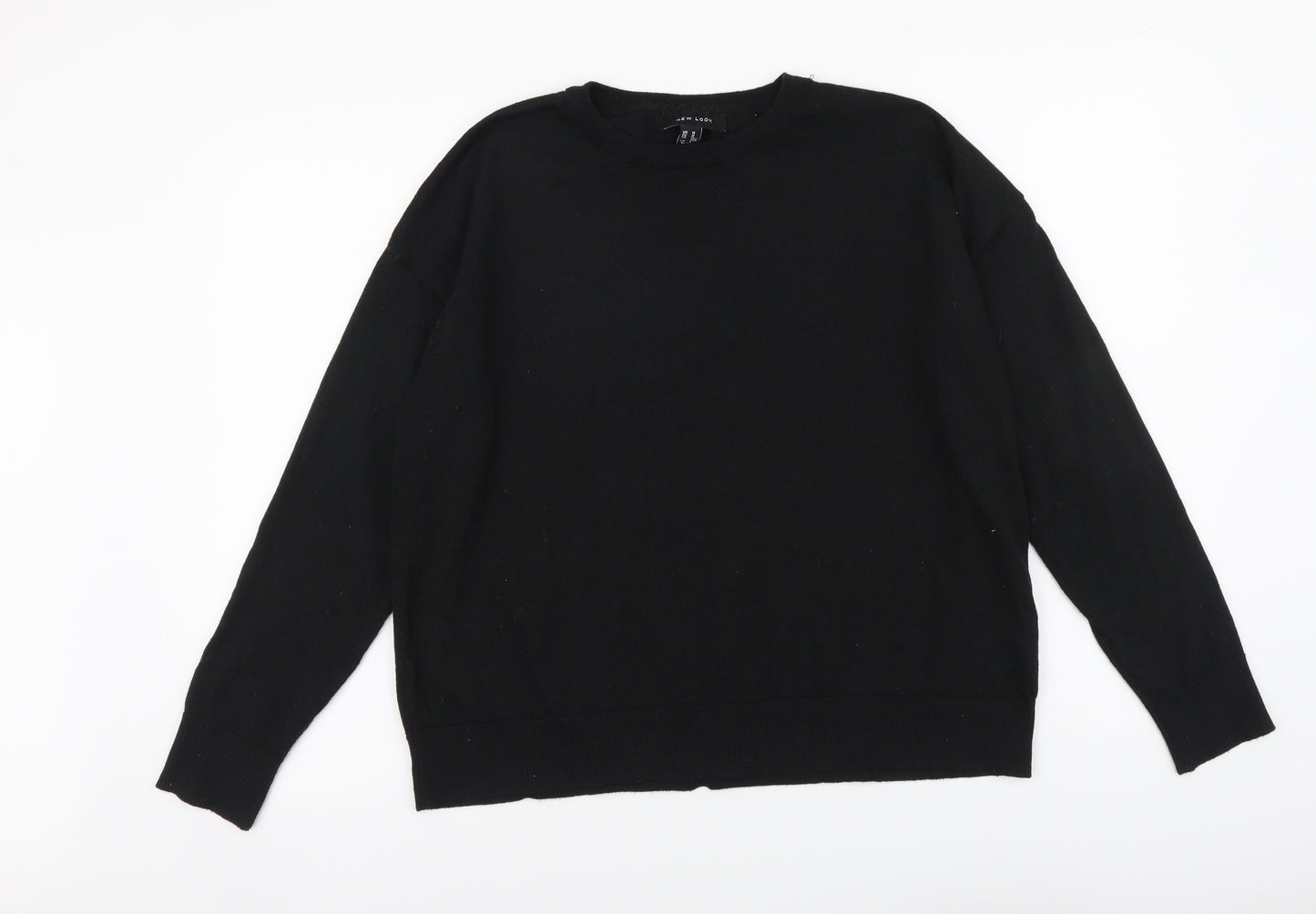 New Look Womens Black Round Neck Polyester Pullover Jumper Size M