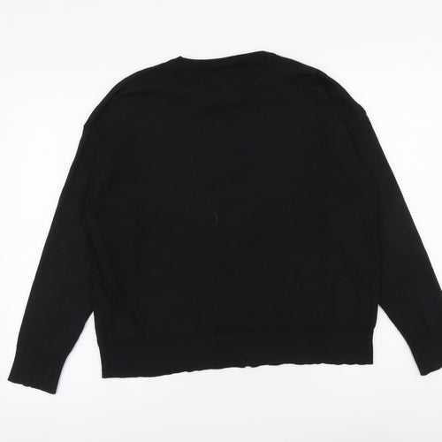 New Look Womens Black Round Neck Polyester Pullover Jumper Size M