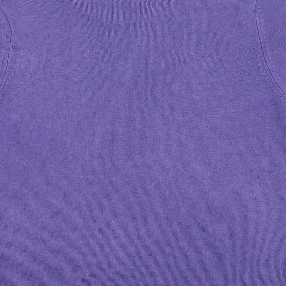 Marks and Spencer Womens Purple Round Neck Acrylic Pullover Jumper Size 12