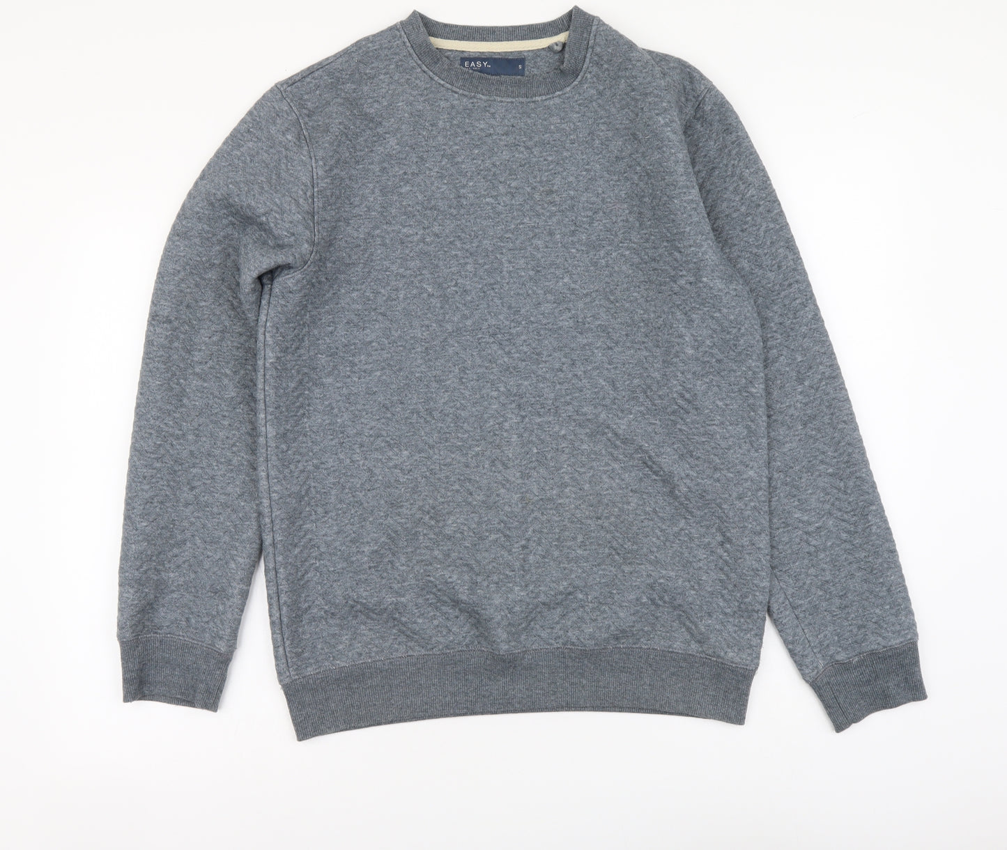 Easy Mens Blue Polyester Henley Hoodie Size S