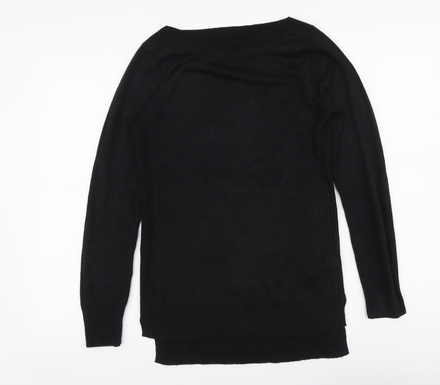 F&F Womens Black Boat Neck Acrylic Pullover Jumper Size 6