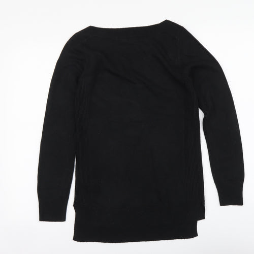 F&F Womens Black Boat Neck Acrylic Pullover Jumper Size 6