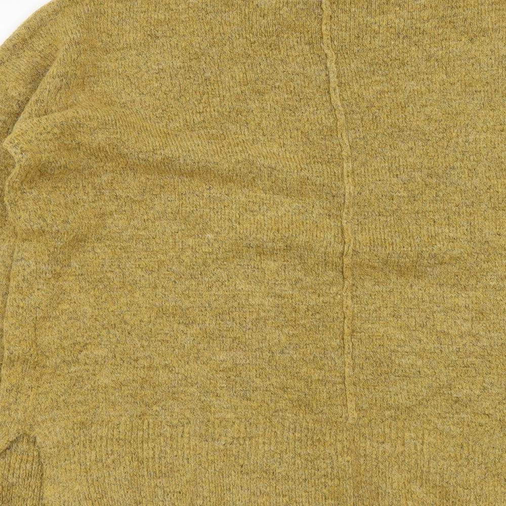 Papaya Womens Yellow Round Neck Acrylic Pullover Jumper Size S
