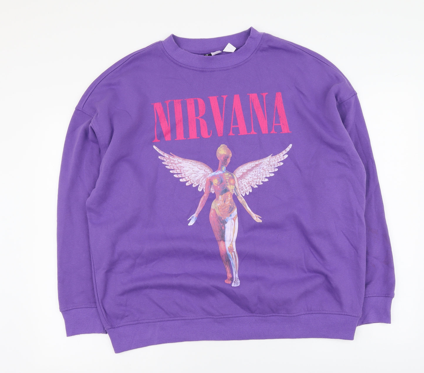 H&M Womens Purple Cotton Pullover Sweatshirt Size S Pullover - Nirvana