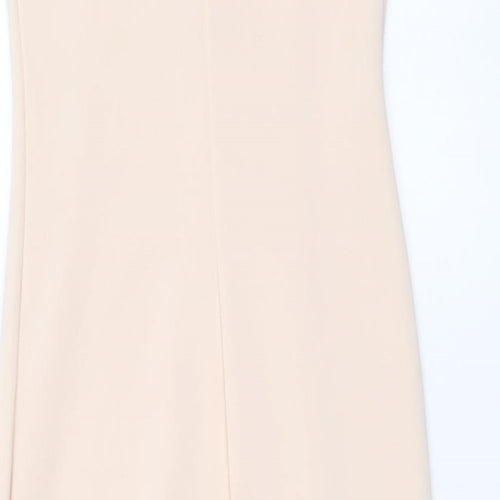 Club L Womens Pink Polyester Bodycon Size S Boat Neck Pullover - Lace Detail