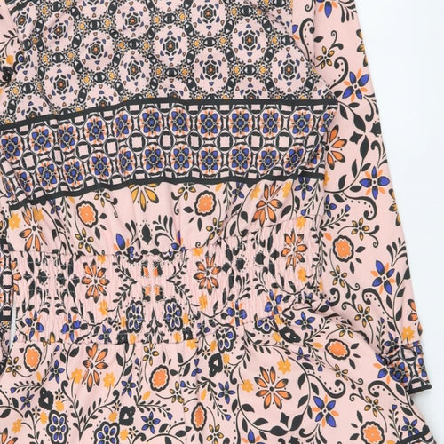 ASOS Womens Multicoloured Geometric Polyester Playsuit One-Piece Size 8 Button