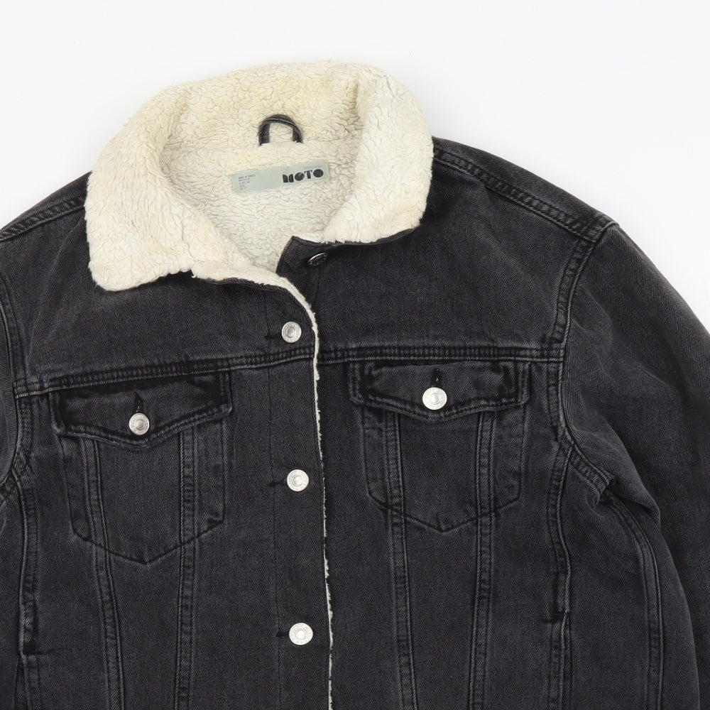 Topshop Womens Grey Jacket Size 12 Button