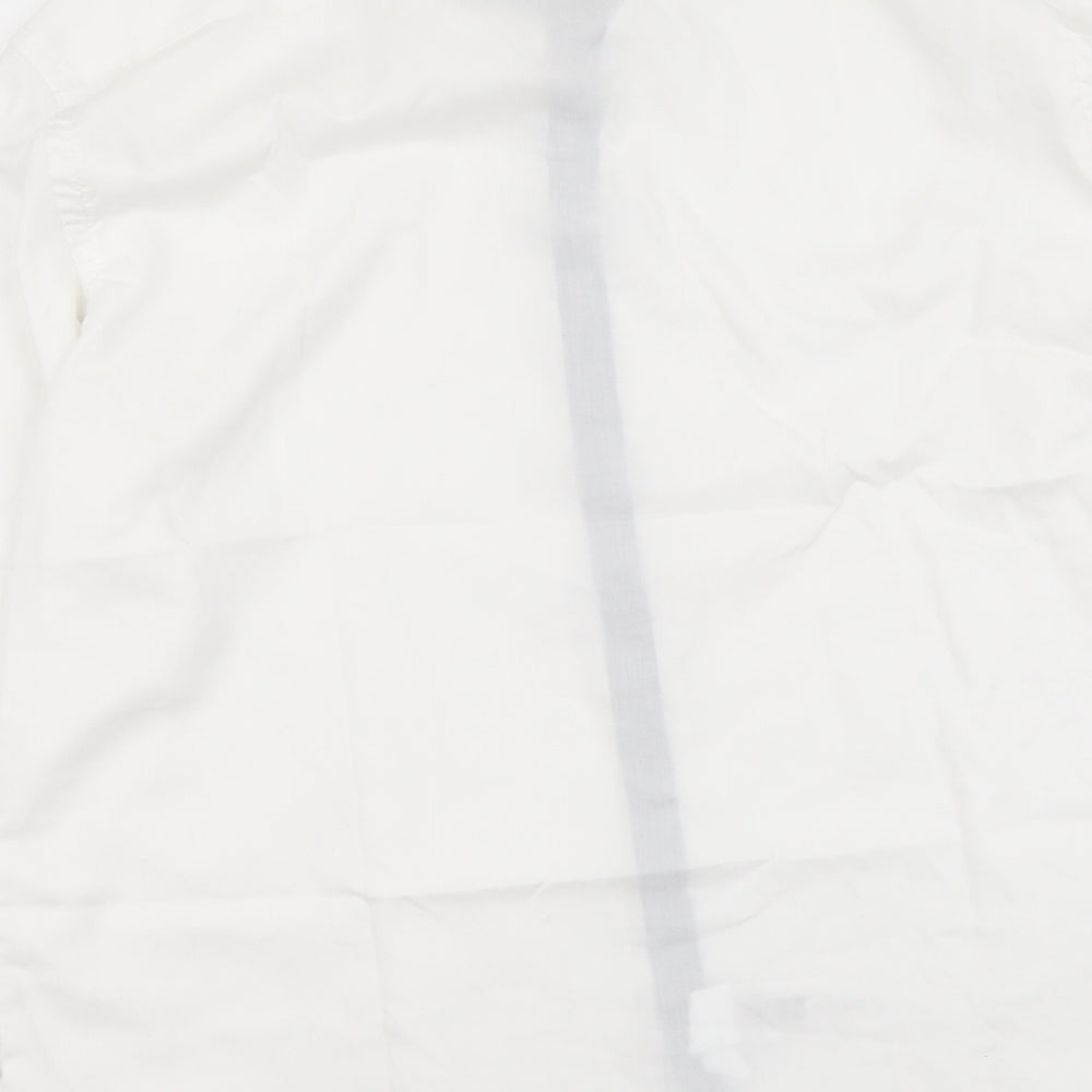 Eterna Mens White Polyester Button-Up Size 16 Collared Button