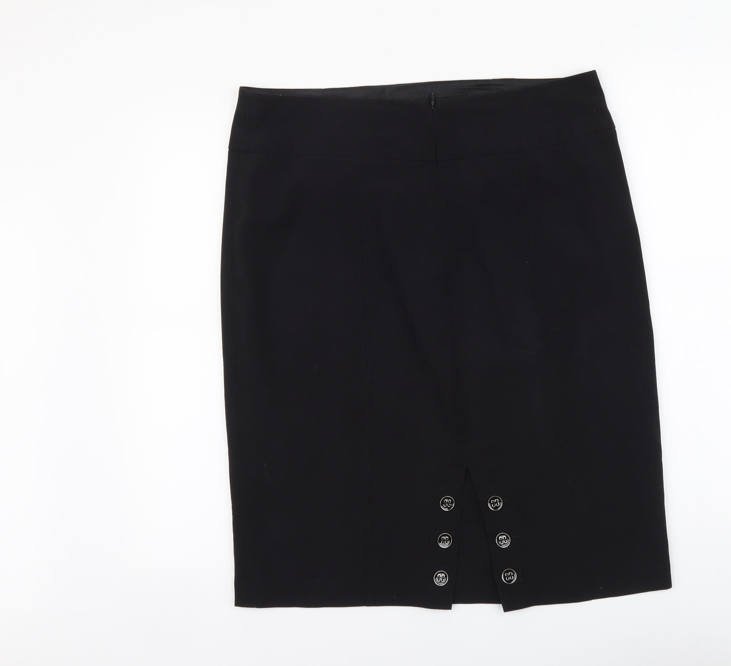 Collection Womens Black Polyester Pettiskirt Skirt Size 14 Zip