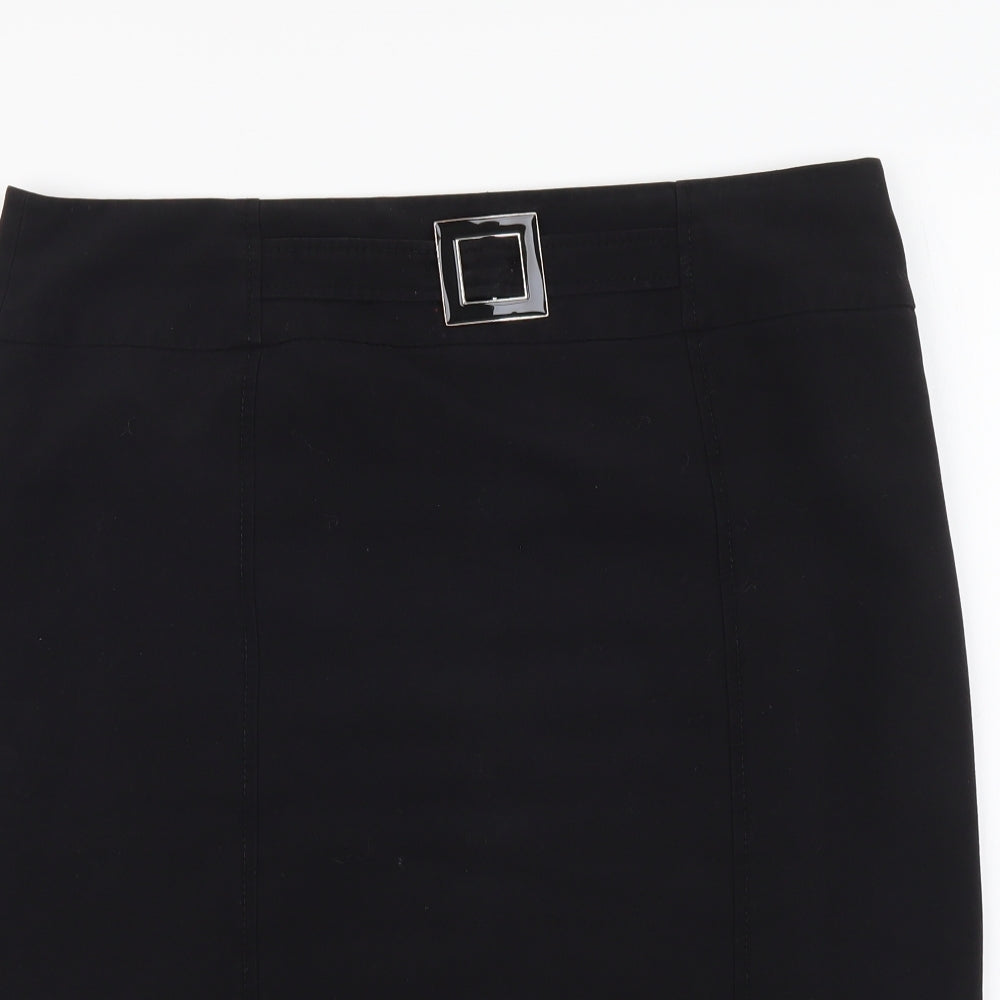 Collection Womens Black Polyester Pettiskirt Skirt Size 14 Zip