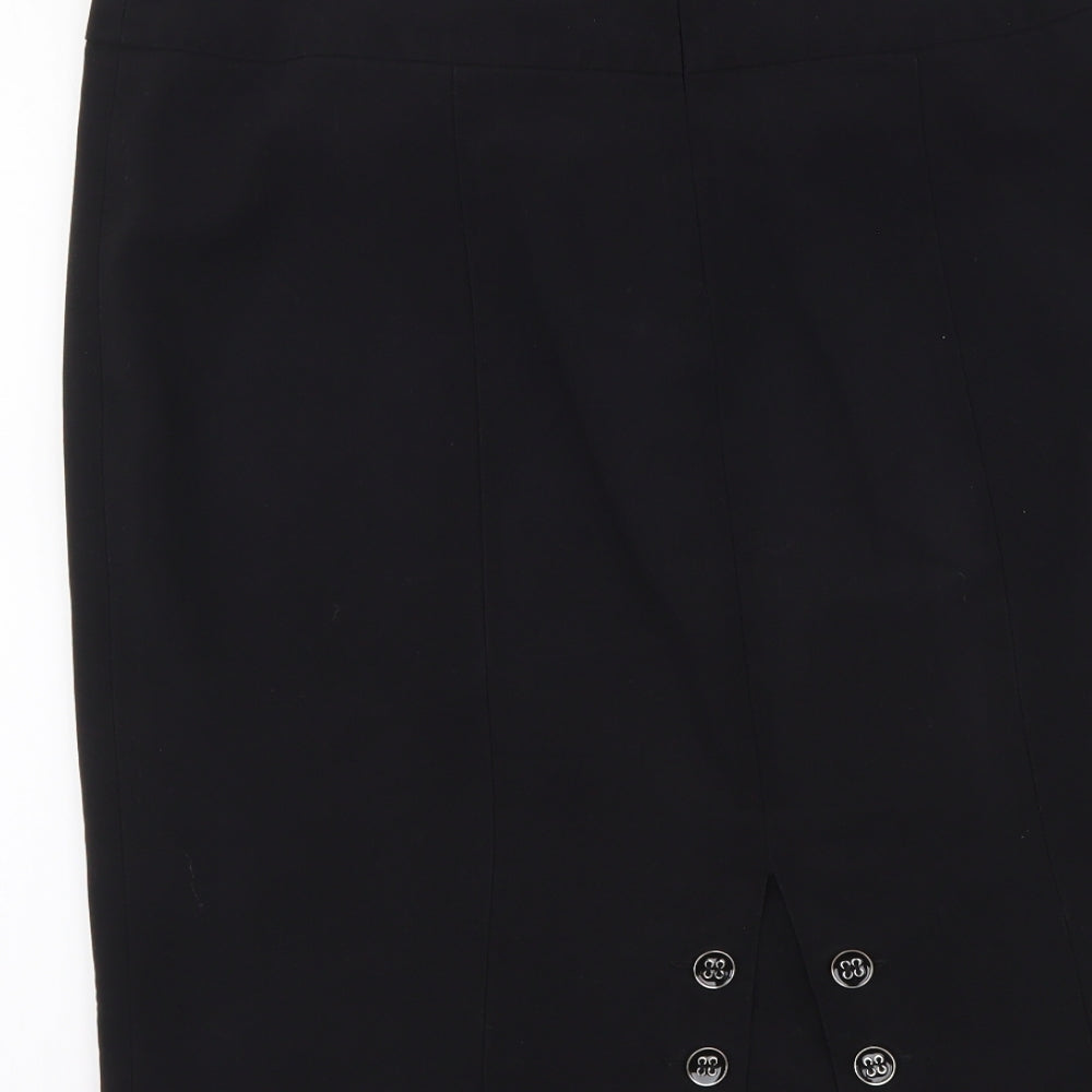 Collection Womens Black Polyester Pettiskirt Skirt Size 14 Zip