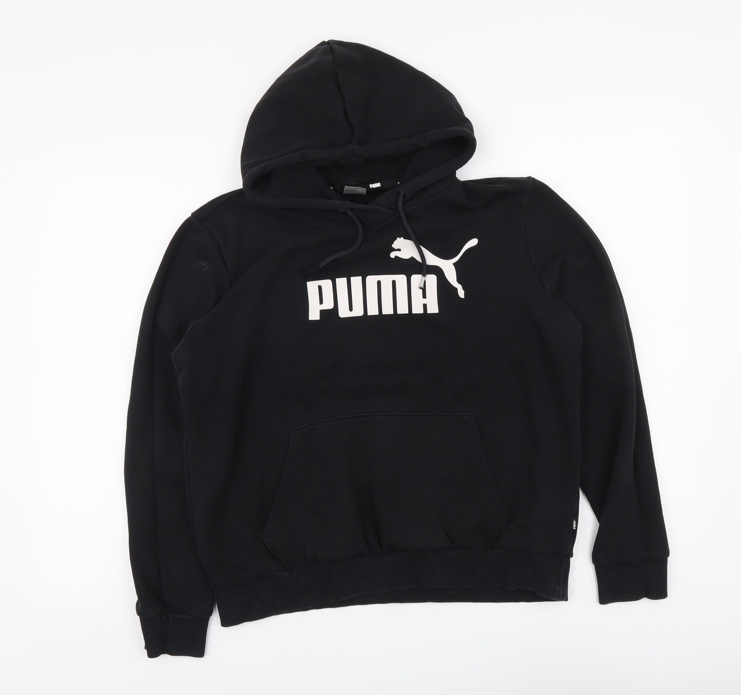 PUMA Womens Black Cotton Pullover Hoodie Size L Pullover
