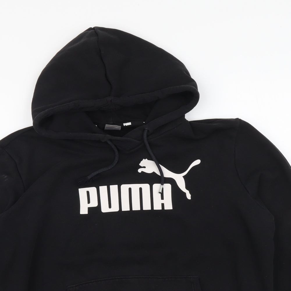 PUMA Womens Black Cotton Pullover Hoodie Size L Pullover