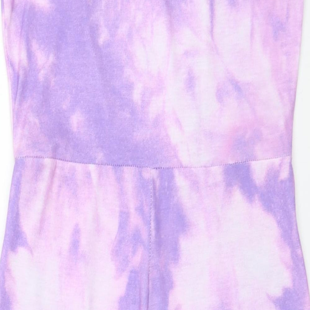 I SAW IT FIRST Womens Purple Tie Dye Polyester Playsuit One-Piece Size 12 Pullover