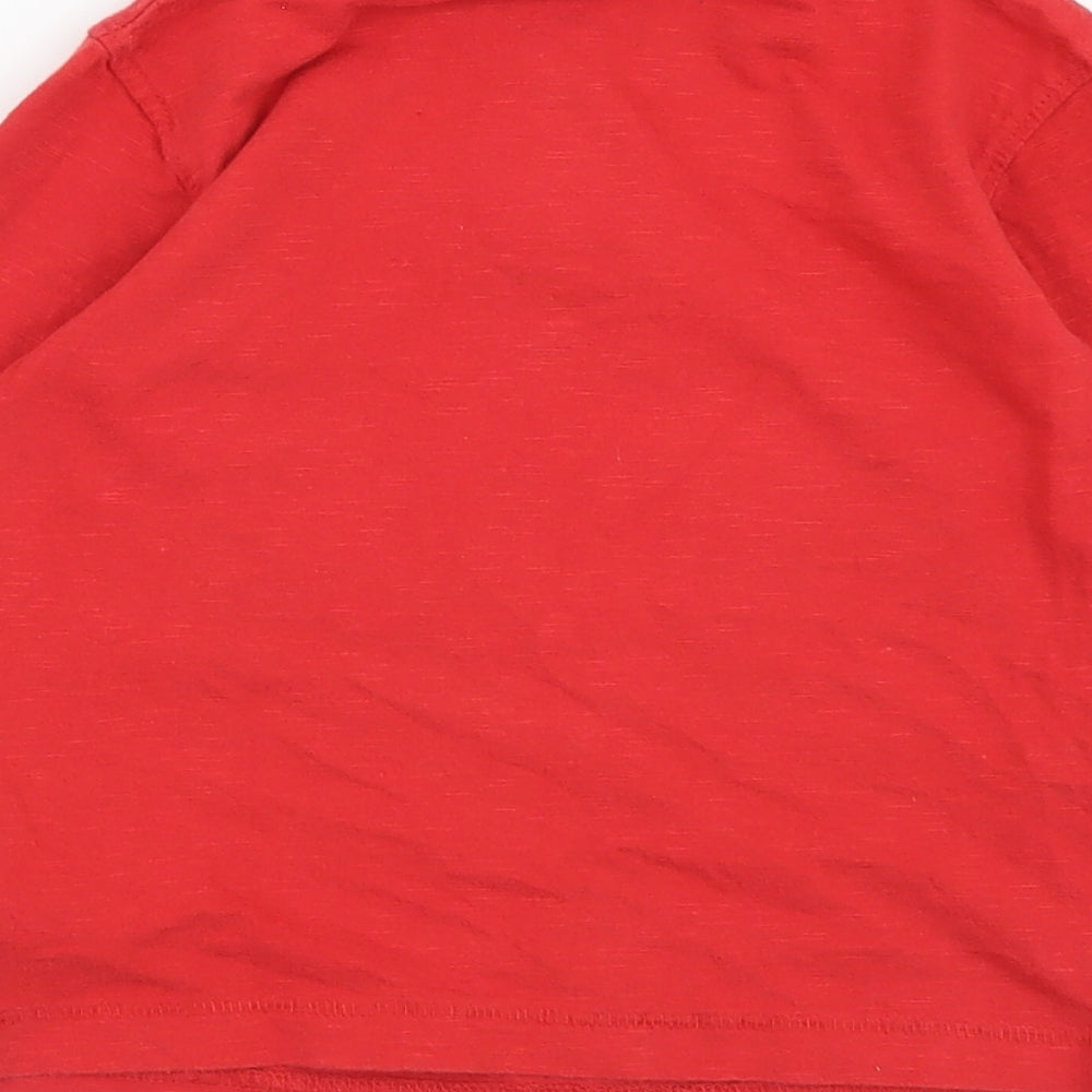 NEXT Boys Red Cotton Basic T-Shirt Size 18-24 Months Round Neck Pullover