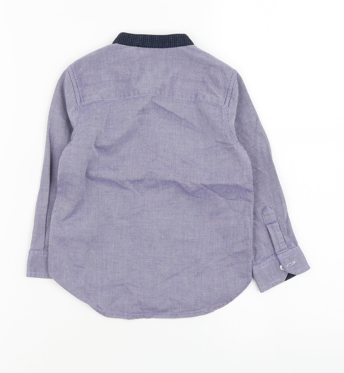 NEXT Boys Blue Cotton Basic Button-Up Size 2-3 Years Collared Button