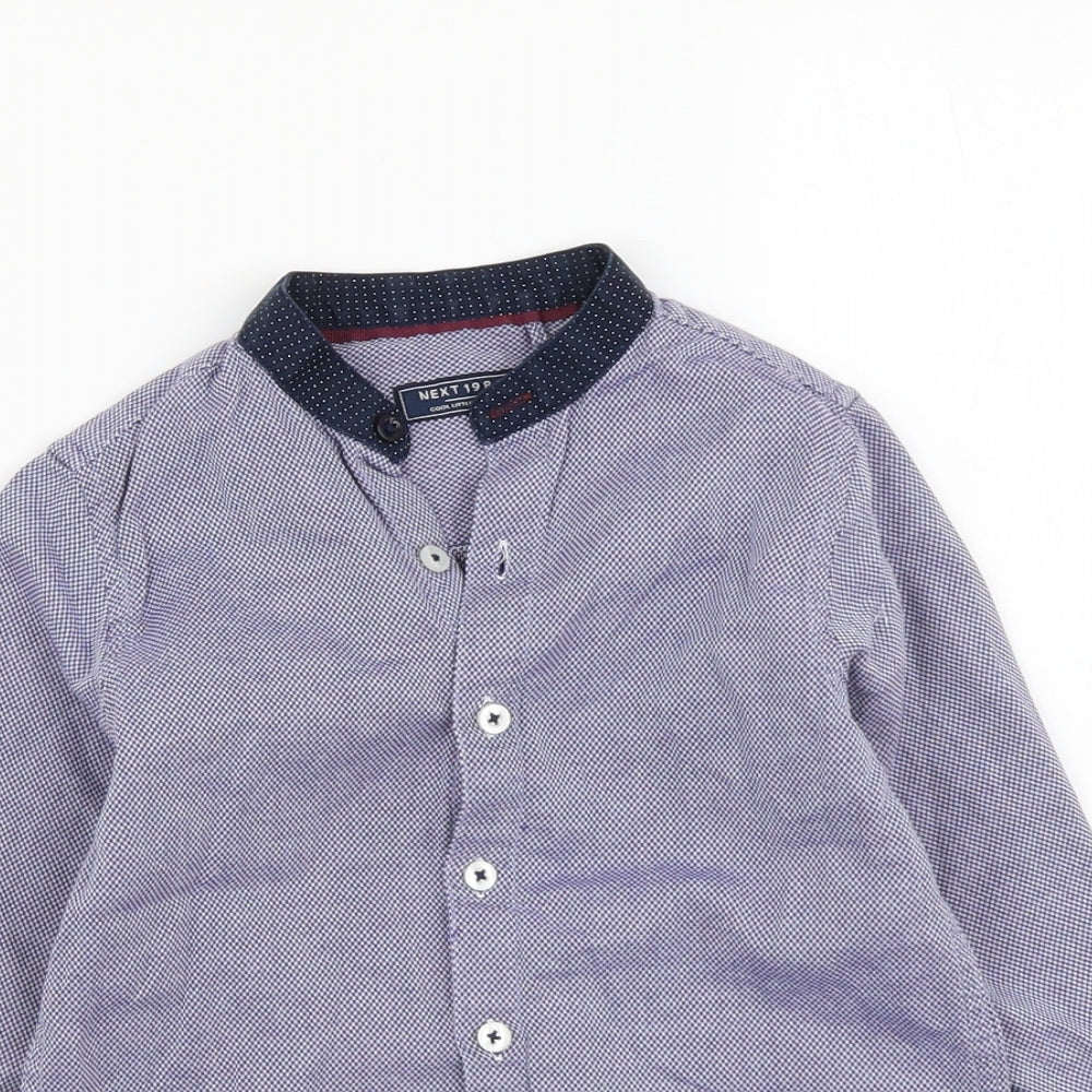 NEXT Boys Blue Cotton Basic Button-Up Size 2-3 Years Collared Button