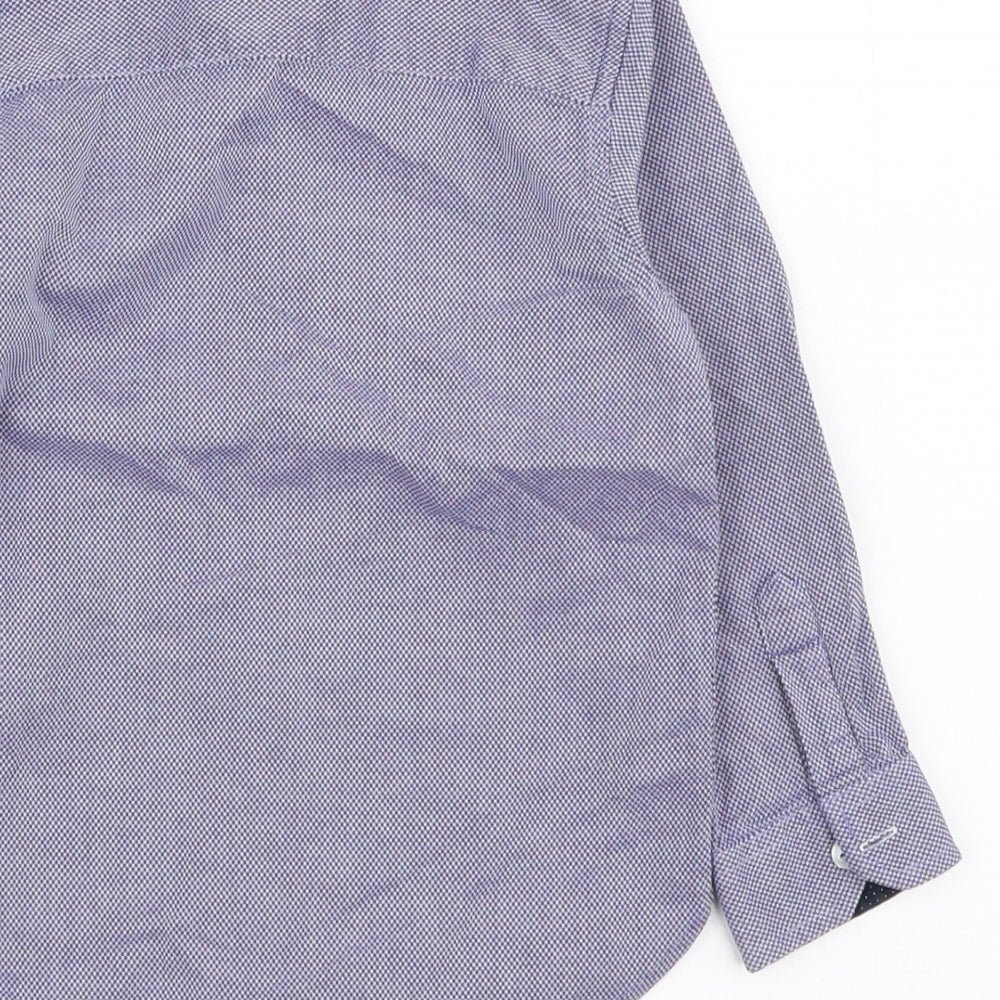NEXT Boys Blue Cotton Basic Button-Up Size 2-3 Years Collared Button