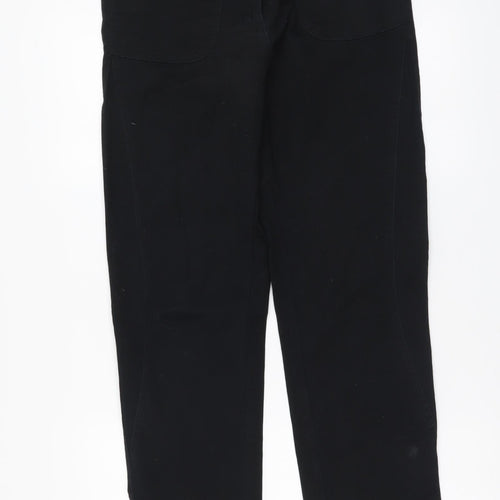 Casual Clothing Womens Black Cotton Trousers Size 42 L32 in Regular Button