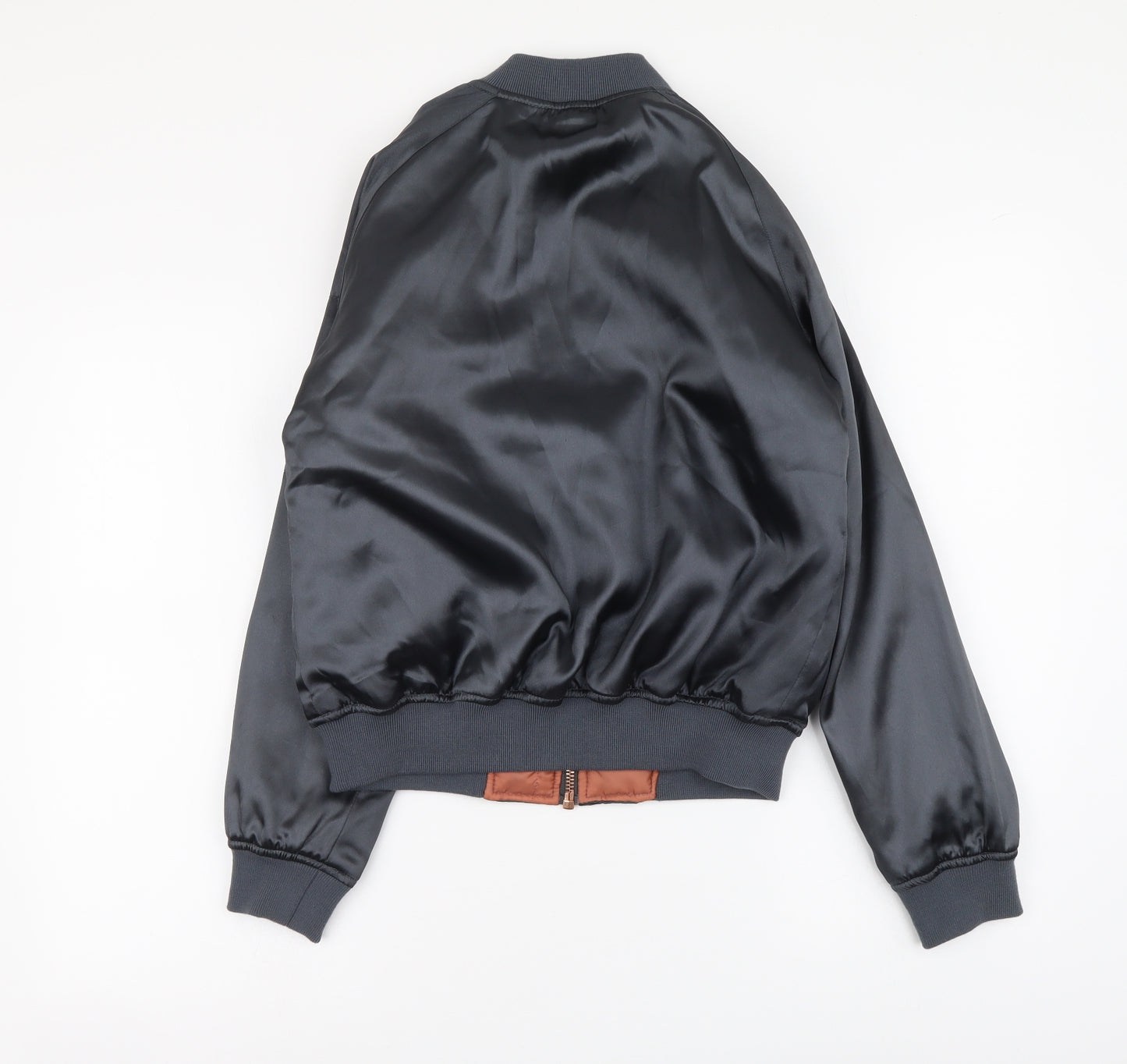 Missguided Womens Grey Bomber Jacket Jacket Size 8 Zip