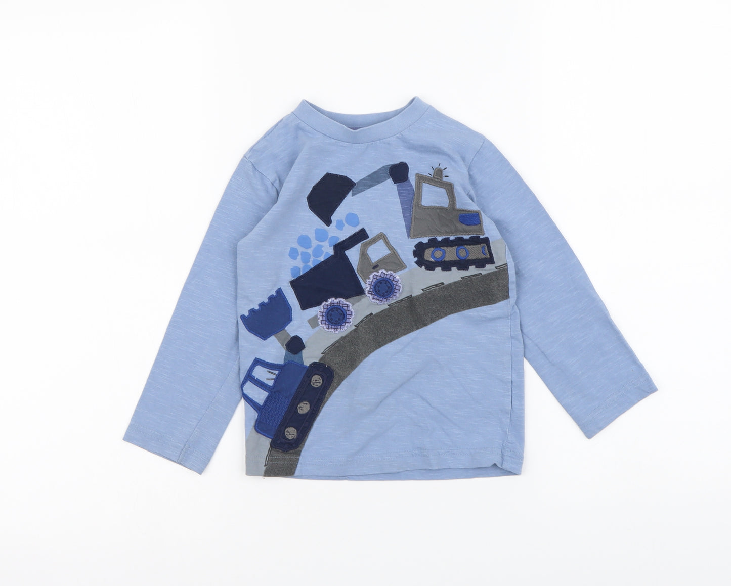 NEXT Boys Blue Cotton T-Shirt Size 2-3 Years Round Neck Pullover