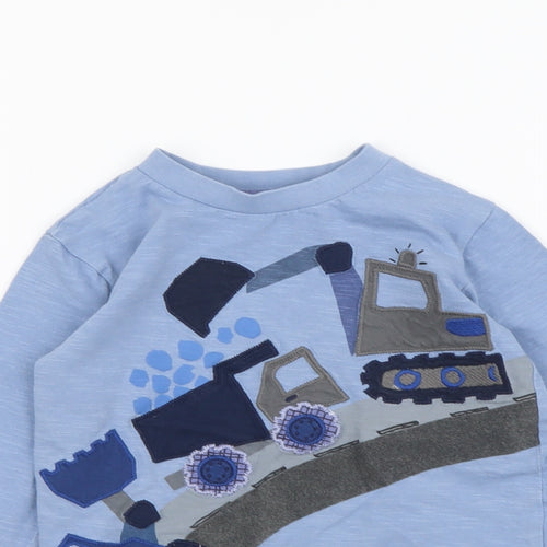 NEXT Boys Blue Cotton T-Shirt Size 2-3 Years Round Neck Pullover