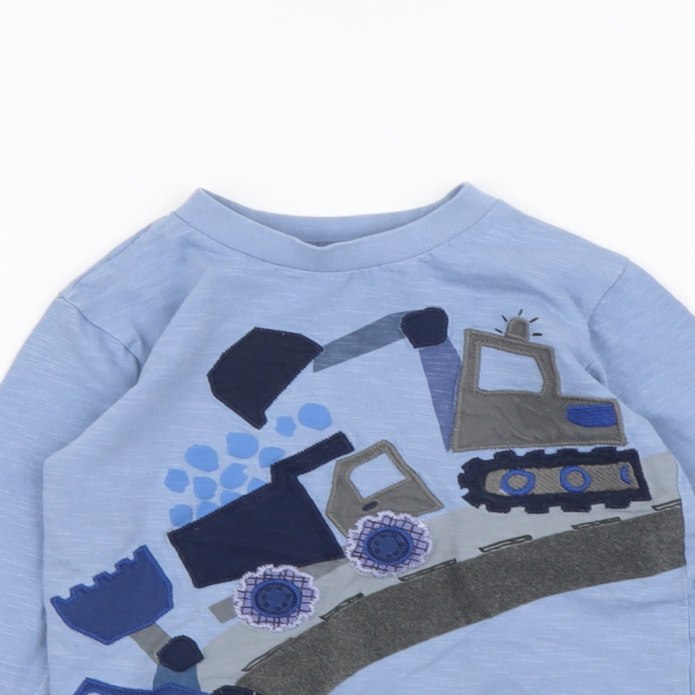 NEXT Boys Blue Cotton T-Shirt Size 2-3 Years Round Neck Pullover