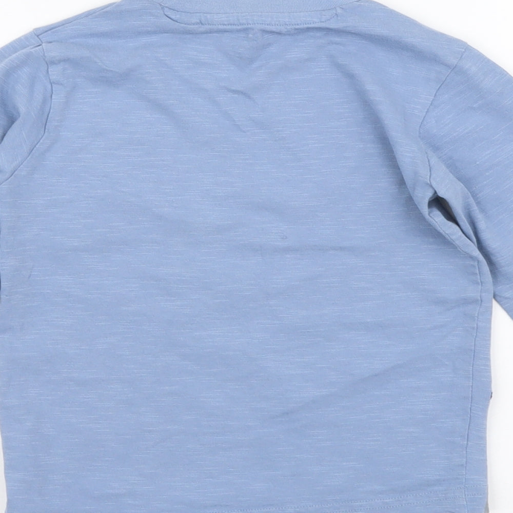 NEXT Boys Blue Cotton T-Shirt Size 2-3 Years Round Neck Pullover