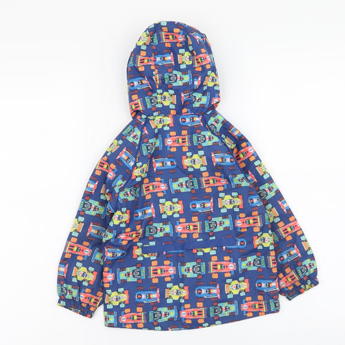 TU Boys Blue Geometric Rain Coat Coat Size 2-3 Years Zip - F1 pattern