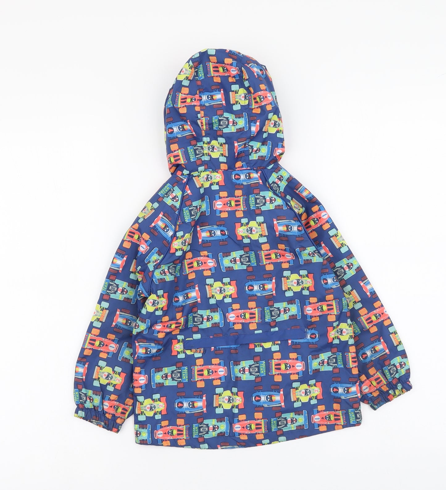 TU Boys Blue Geometric Rain Coat Coat Size 2-3 Years Zip - F1 pattern