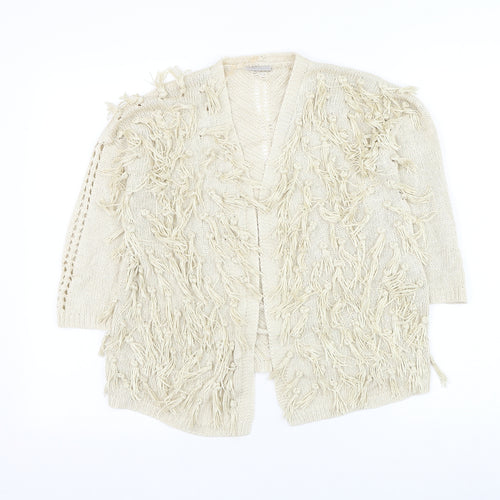 Matalan Girls Ivory V-Neck Acrylic Cardigan Jumper Size 12 Years