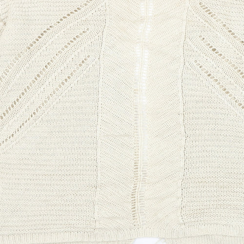 Matalan Girls Ivory V-Neck Acrylic Cardigan Jumper Size 12 Years