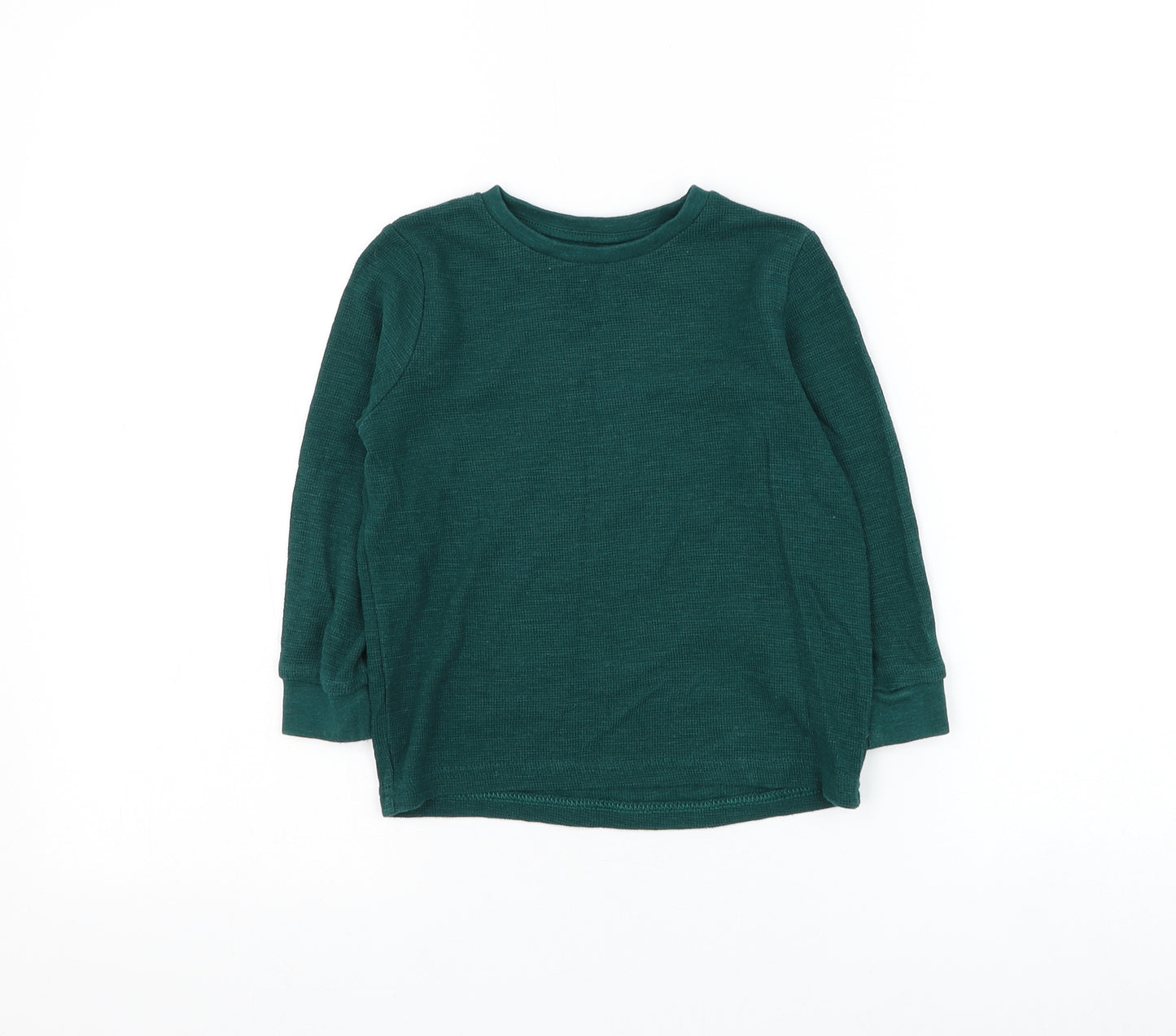 TU Boys Green Round Neck Cotton Pullover Jumper Size 3 Years Pullover