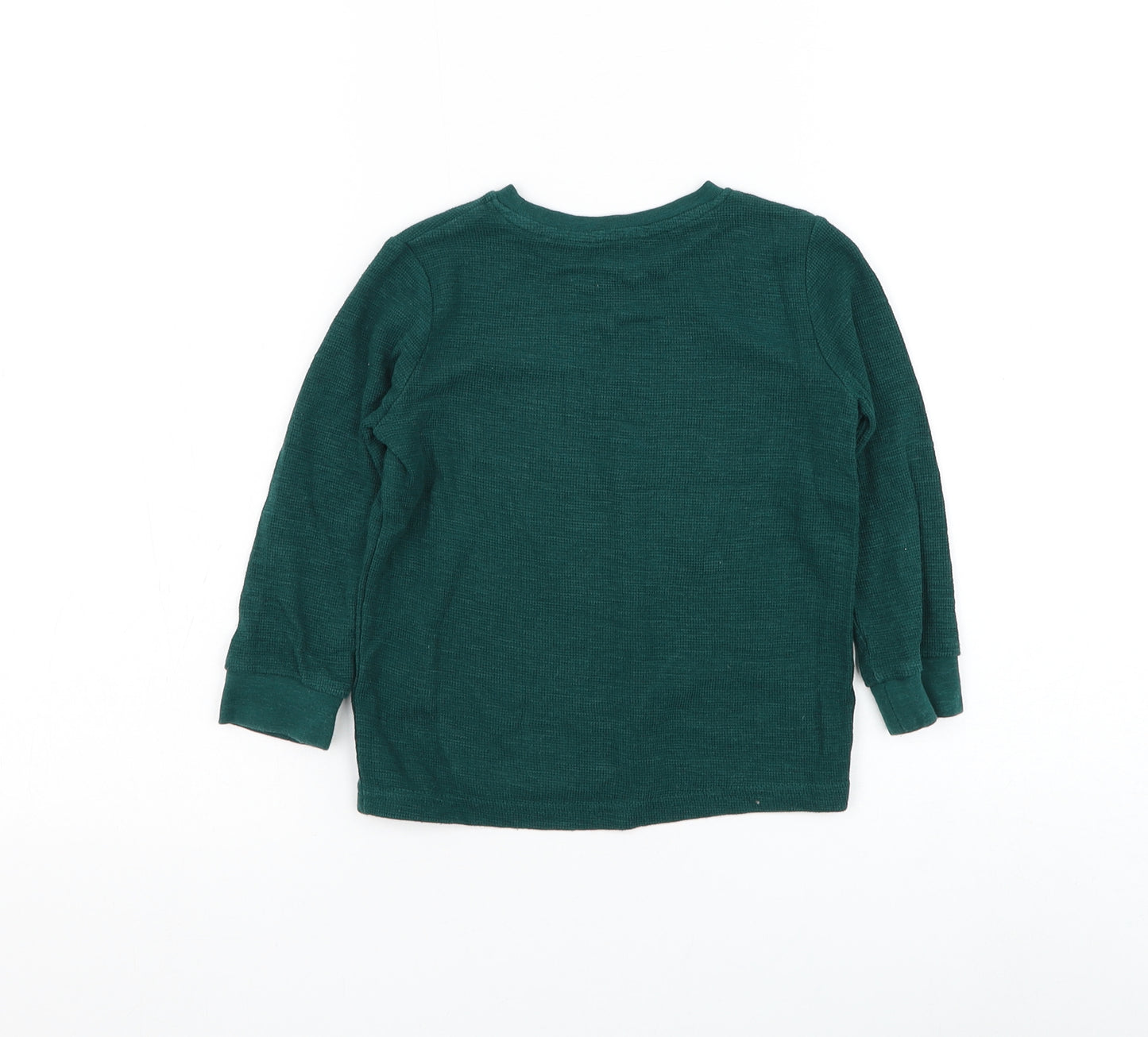 TU Boys Green Round Neck Cotton Pullover Jumper Size 3 Years Pullover