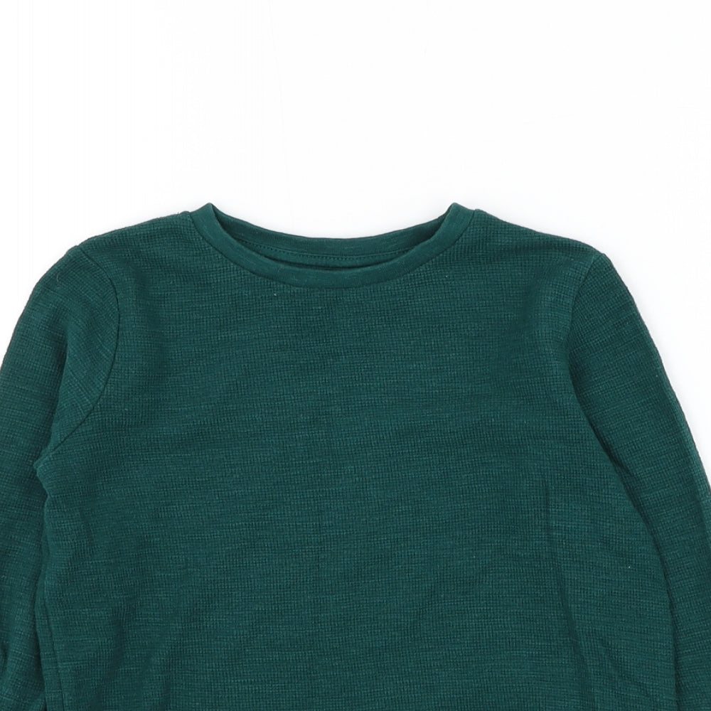 TU Boys Green Round Neck Cotton Pullover Jumper Size 3 Years Pullover