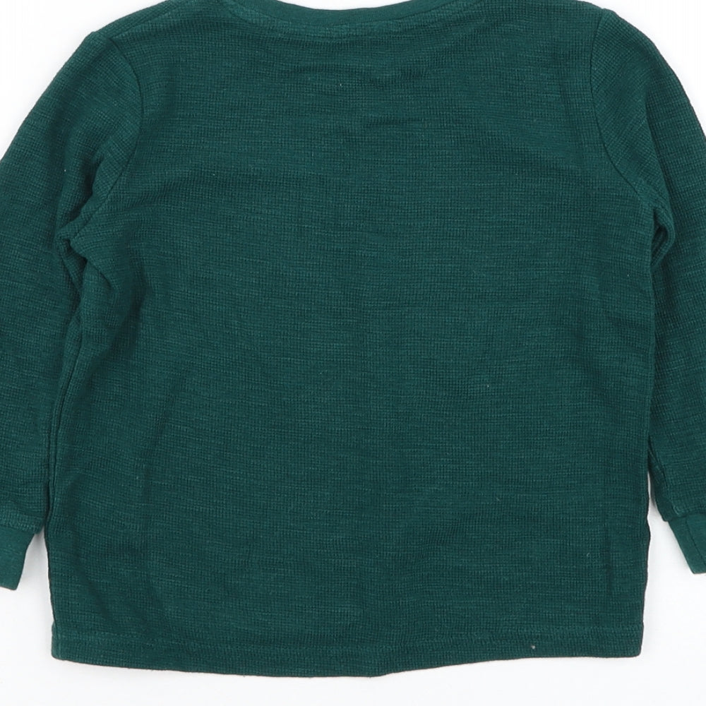 TU Boys Green Round Neck Cotton Pullover Jumper Size 3 Years Pullover