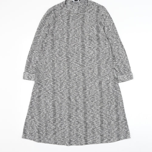 New Look Womens Grey Round Neck Polyester Pullover Jumper Size 14