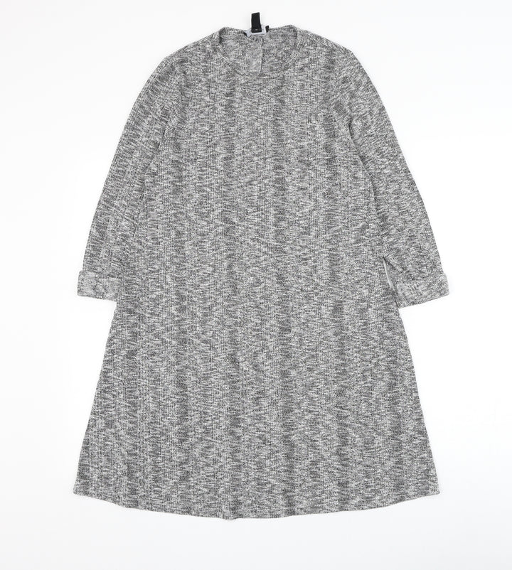 New Look Womens Grey Round Neck Polyester Pullover Jumper Size 14