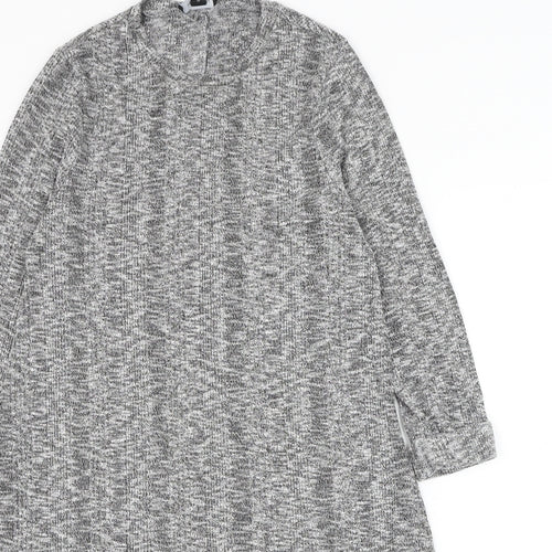 New Look Womens Grey Round Neck Polyester Pullover Jumper Size 14