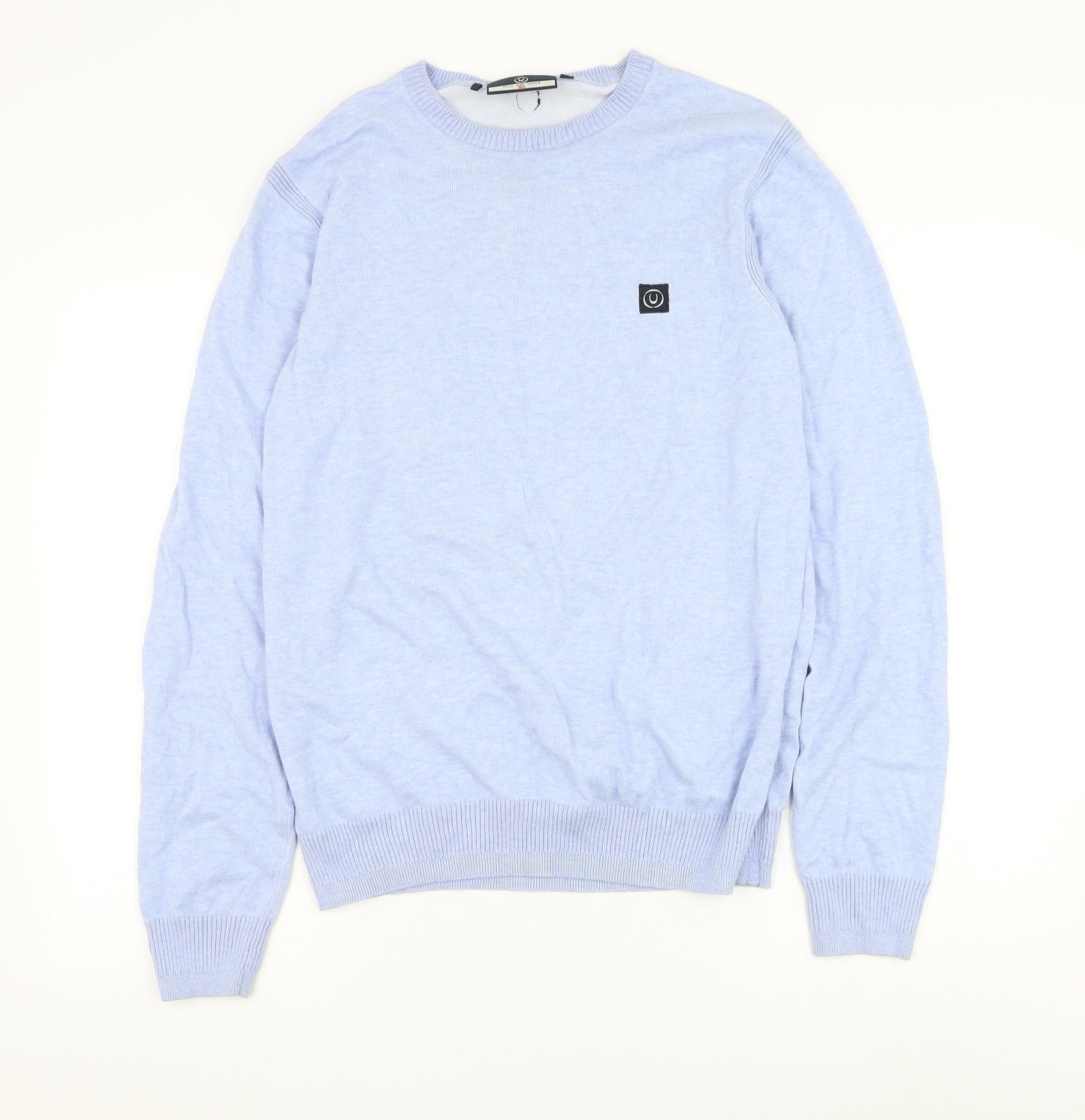 Duck and Cover Mens Blue Round Neck Cotton Pullover Jumper Size M