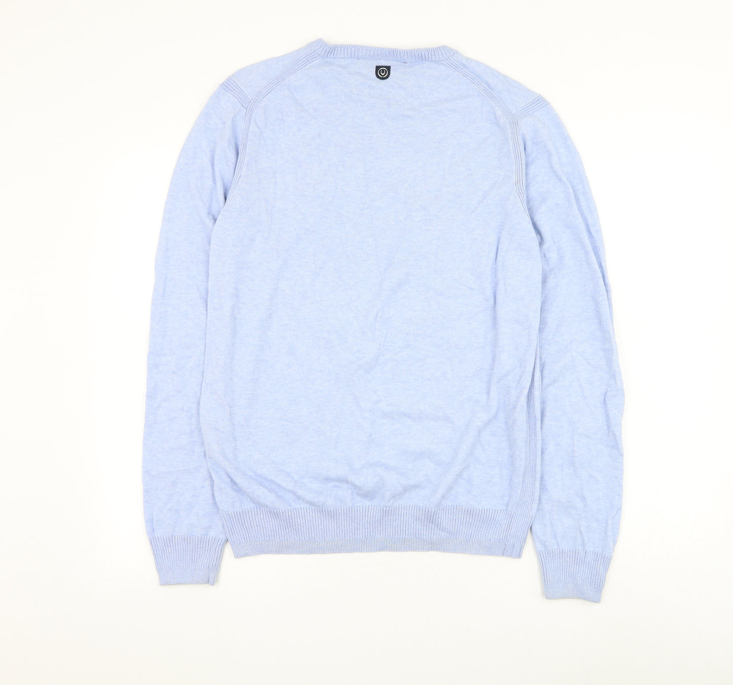 Duck and Cover Mens Blue Round Neck Cotton Pullover Jumper Size M