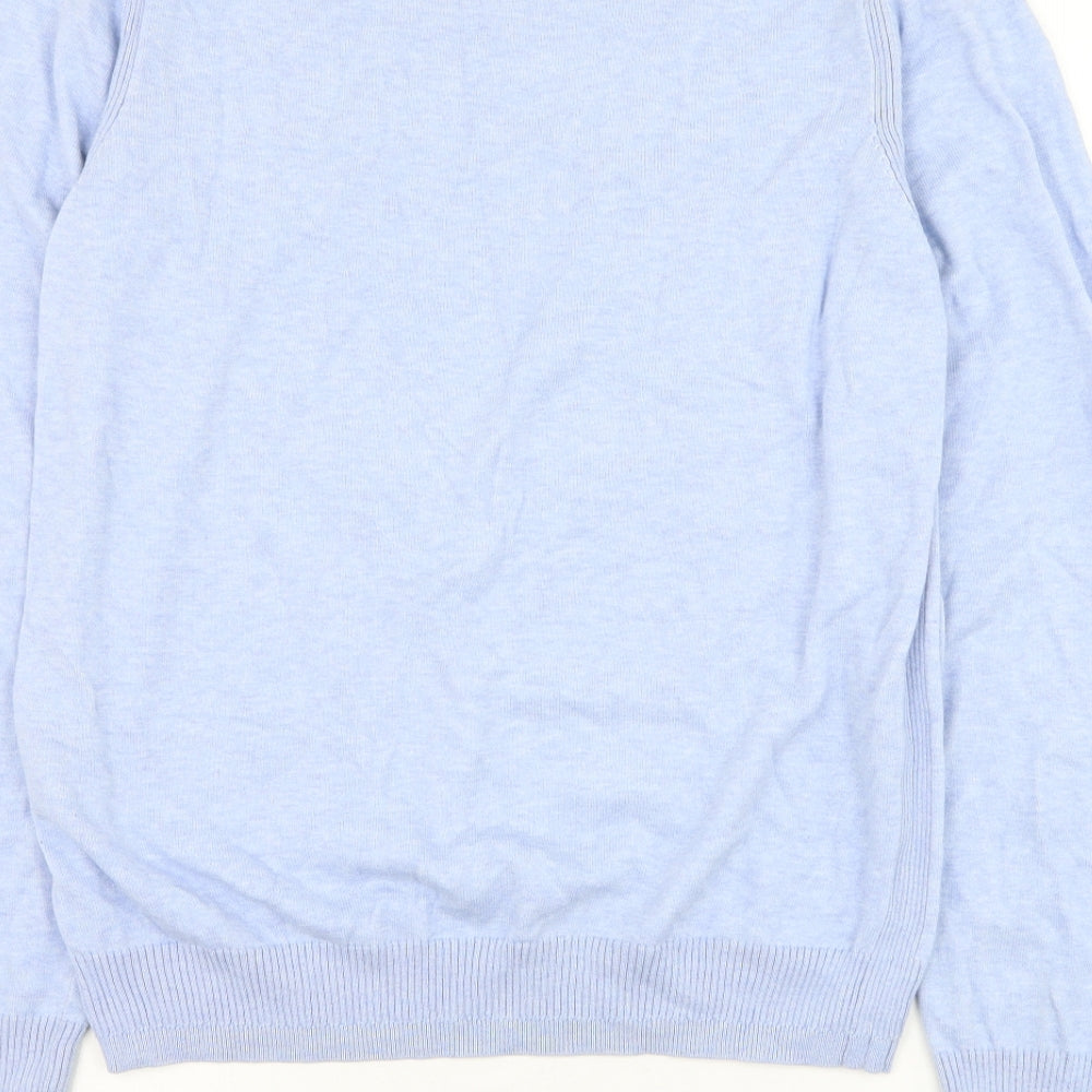 Duck and Cover Mens Blue Round Neck Cotton Pullover Jumper Size M