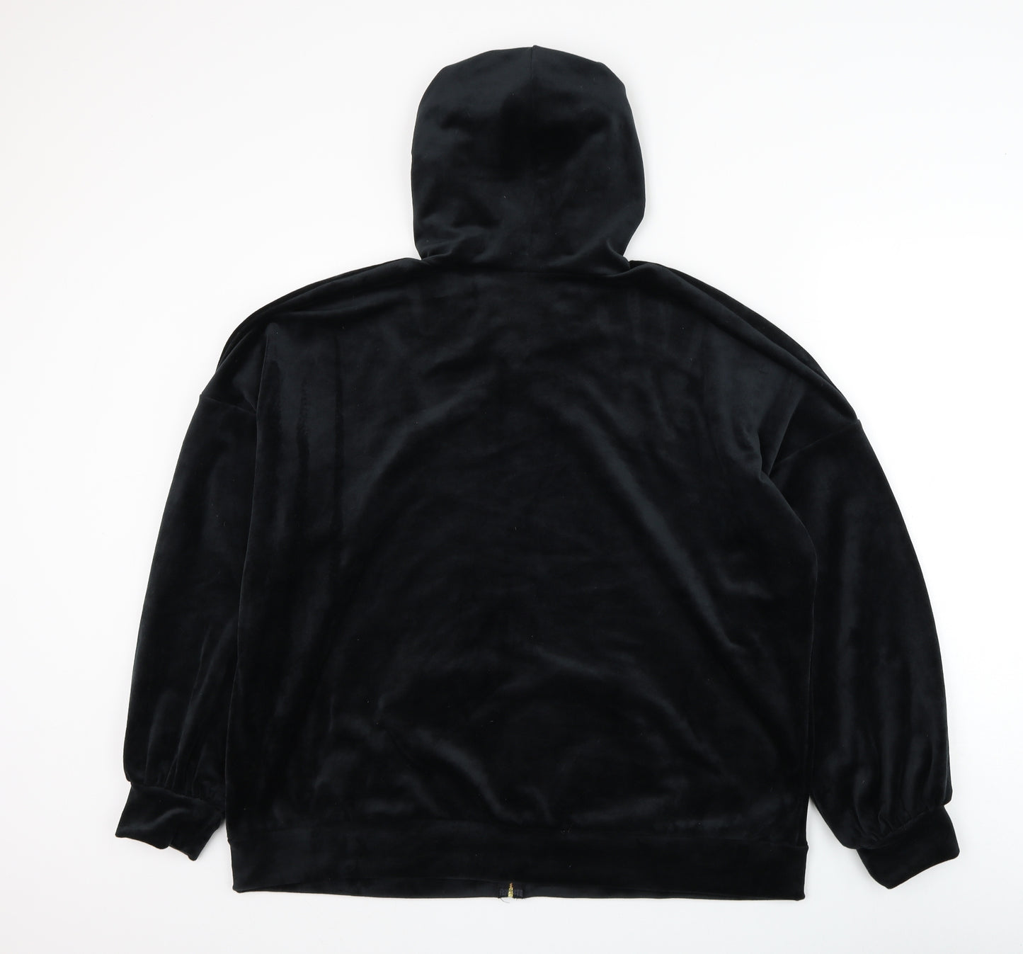 Marks and Spencer Womens Black Polyester Full Zip Hoodie Size 20 Zip